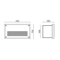 Civic Eolo 1x13W Incasso a Parete per Esterno Bianco