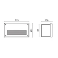 Civic Eolo 1x13W White Recessed Wall Lamp for Outdoor