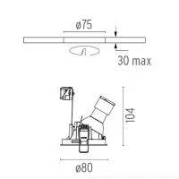 Flos Easy Kap 80 Wall Washer Rotondo GU10 LED Faretto Incasso