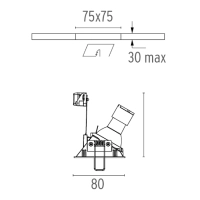Flos Easy Kap 80 Wall Washer Quadrato GU10 LED Faretto Incasso