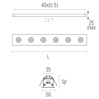 Flos LED Curtain Recessed Bar For Direct Lighting Elliptical