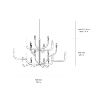 Luceplan J-US led chandelier Black 1 H54
