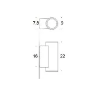 PAN Shock Lamp cylindrical Wall Applique Biemission LED 24W