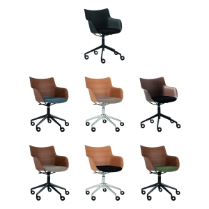 Kartell sedia Q/Wood Rotelle Soft