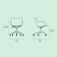 Kartell sedia Q/Wood Rotelle Soft