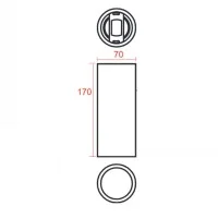 Molveno Lighting Argo Large Ceiling Cylinder Surface Round