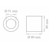Lampo Ceiling Cylinder GU10 Surface Round Plaster Gypsolyte