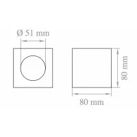Lampo Ceiling Cube GU10 Surface Round Plaster Gypsolyte