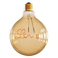 LED Curved Vintage Lamp Globe D.125 LOVE E27 5W 2000K 250lm