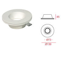 Molveno Oblo' LED Faretto Incasso Soffitto Gesso Gypsolyte