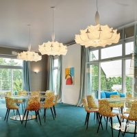 Flos Zeppelin White Suspension Lamp Chandelier Cocoon resin