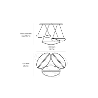 Stilnovo Diphy 3 led chandelier