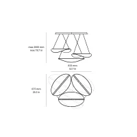 Stilnovo Diphy 3 led chandelier