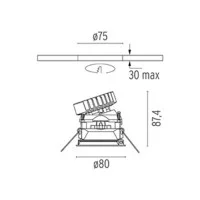 Flos Easy Kap 80 Adjustable Round LED 9W 3000K 577 lm Recessed Flos Easy Kap 80 Adjustable Round LED 9W 3000K 577 lm Recessed