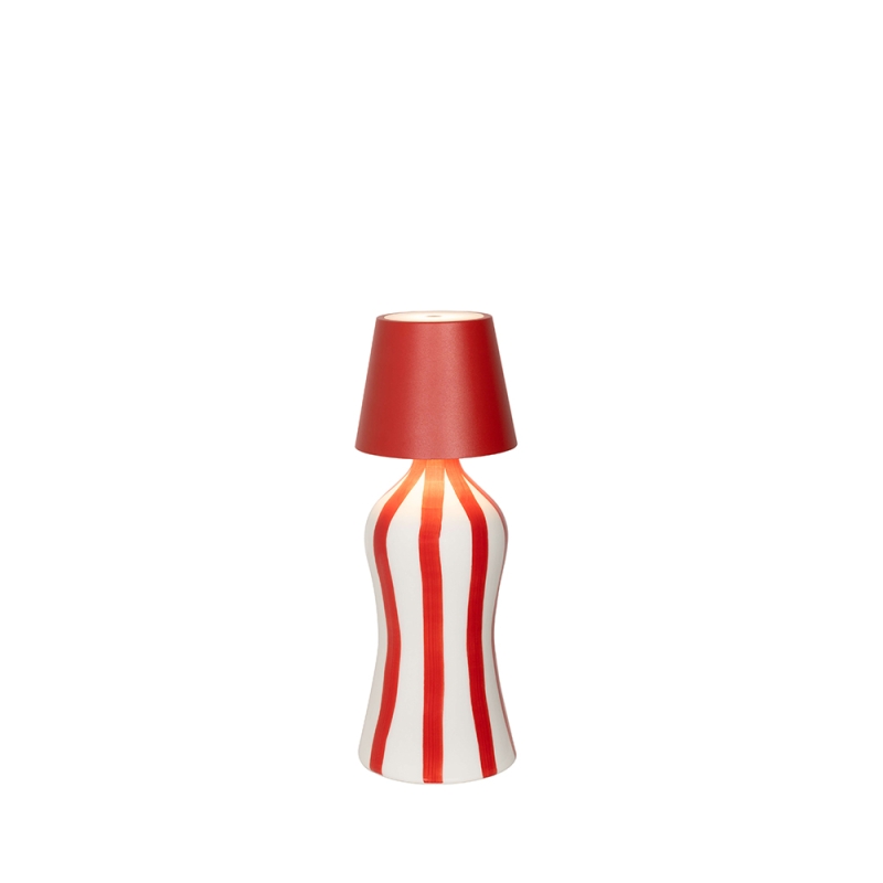 Zafferano Poldina Lido red battery led vertical ceramic Zafferano Poldina Lido red battery led vertical ceramic