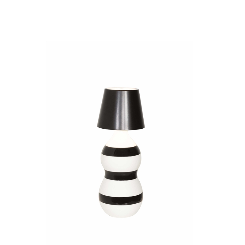 Zafferano Poldina Lido black battery led horizontal ceramic Zafferano Poldina Lido black battery led horizontal ceramic