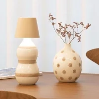 Zafferano Poldina Lido sabbia batteria led ceramica pois