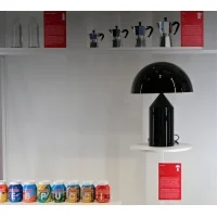 Oluce Atollo 233 grande Nero Lampada da Tavolo Dimmerabile