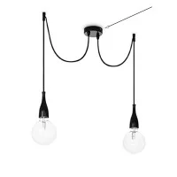 Rosone da soffitto parete Rosetta con 2 uscite colore Nero