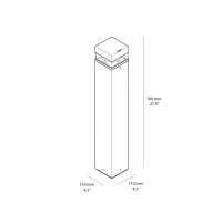 Lombardo Tok Q 700 square floor bollard ip66