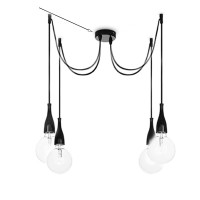 Rosone da soffitto parete Rosetta con 4 uscite colore Nero