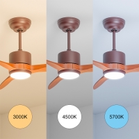 Ventilatore da soffitto led in legno con telecomando