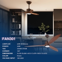 Ventilatore da soffitto led in legno con telecomando