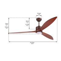 Ventilatore da soffitto led in legno con telecomando