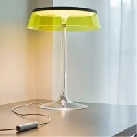 Flos Bon Jour LED Table Lamp White Top and Yellow Crown