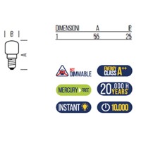 Bot Lighting Shot Lampadina LED E14 Piccola Pera 110 lumen