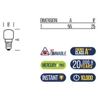 Bot Lighting Shot LED Bulb E14 Small Pear 110 lumens