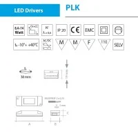 Alimentatore led QLT PLK303 8,4W 12V max 700mA per moduli led