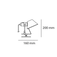 Artemide Tolomeo Micro Pinza Rosso Lampada da Tavolo Parete