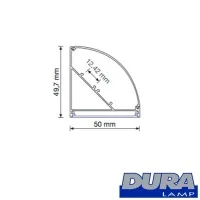 Duralamp Aluminum Profile Biemission Dome Screen 45° 122 cm for
