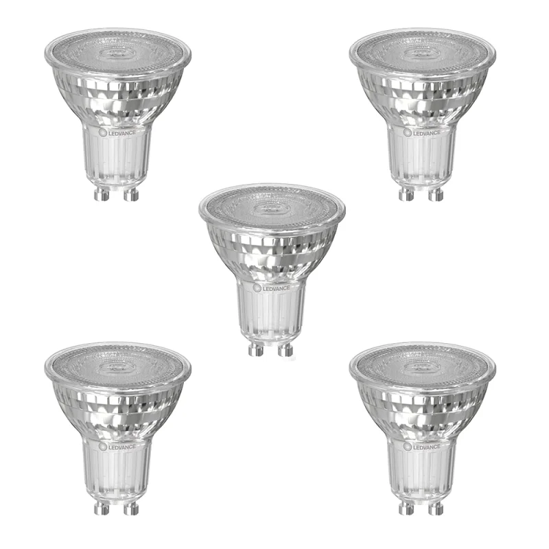 Ledvance kit 5pz GU10 PAR16 4.5W 2700K CRI90 dimmable 5 pcs Ledvance kit 5pz GU10 PAR16 4.5W 2700K CRI90 dimmable 5 pcs