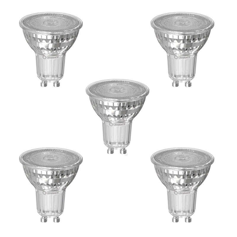 Ledvance kit 5pz GU10 PAR16 4.5W 2700K CRI90 dimmerabile Ledvance kit 5pz GU10 PAR16 4.5W 2700K CRI90 dimmerabile