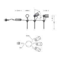 BEGA 84393 3 x Proiettori da Giardino LED 230V 14W 3000K