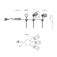 BEGA 84393 3 x Proiettori da Giardino LED 230V 14W 3000K