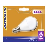 Attralux LED E14 3.2W-25W 2700K 250lm Opal Warm Light Bulb