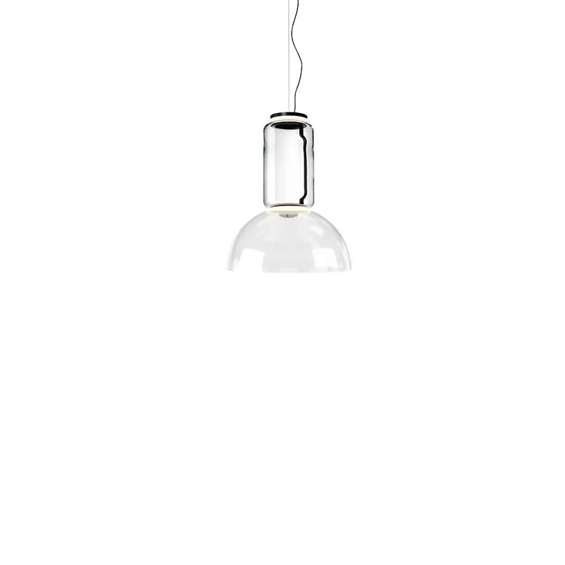 Flos Noctambule Led Suspension Glass Low Cylinder and Bowl by Flos Noctambule Led Suspension Glass Low Cylinder and Bowl by