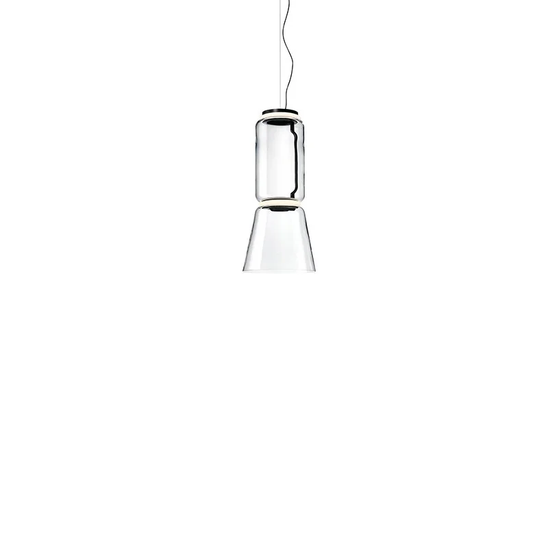 Flos Noctambule Led Suspension Glass Low Cylinder and Cone by Flos Noctambule Led Suspension Glass Low Cylinder and Cone by