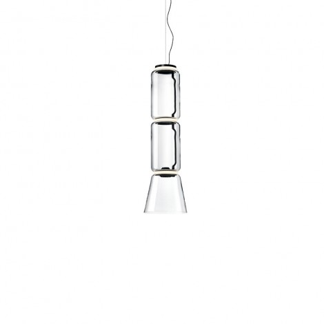 Flos Noctambule Led Suspension Glass Low Cylinder and Cone by