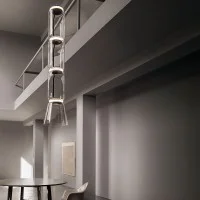 Flos Noctambule Led Suspension Glass Low Cylinder and Cone by Flos Noctambule Led Suspension Glass Low Cylinder and Cone by