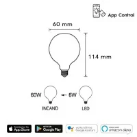 Daylight Italia Lamp Smart Wifi LED Bulb E27 6W 2700K 700 lm