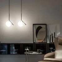Flos IC S2 Suspension Lamp Blown Glass Chrome