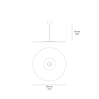 Luceplan Millimetro h73 blu large lampada a sospensione