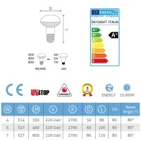 Daylight Lampadina Con Riflettore Satinata COB LED 2700K Luce Daylight Lampadina Con Riflettore Satinata COB LED 2700K Luce