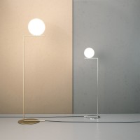 Flos IC F1 Floor Lamp Brass and Blown Glass