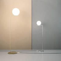 Flos IC F1 Lampada da Terra Ottone e Vetro Soffiato