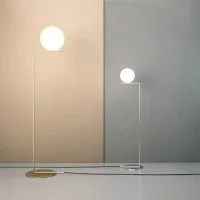 Flos IC F1 Lampada da Terra Ottone e Vetro Soffiato
